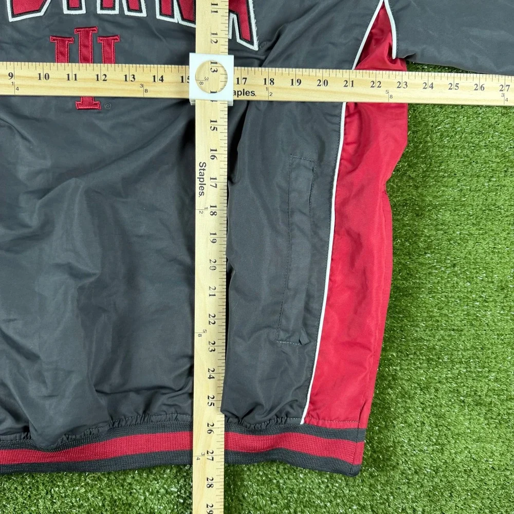 Colosseum Athletics Indiana Hoosiers Windbreaker Pullover Gray Red Mens Large